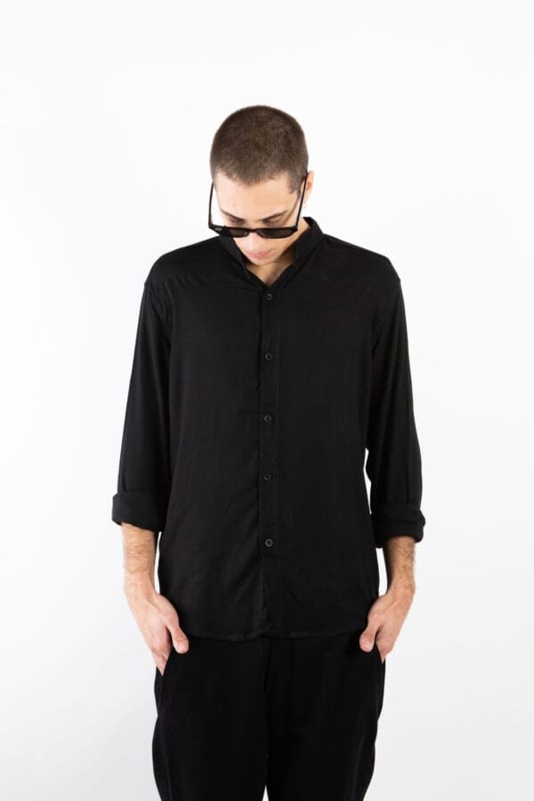 Camisa lino cuello mao