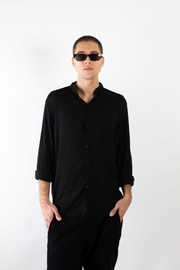 Camisa lino cuello mao
