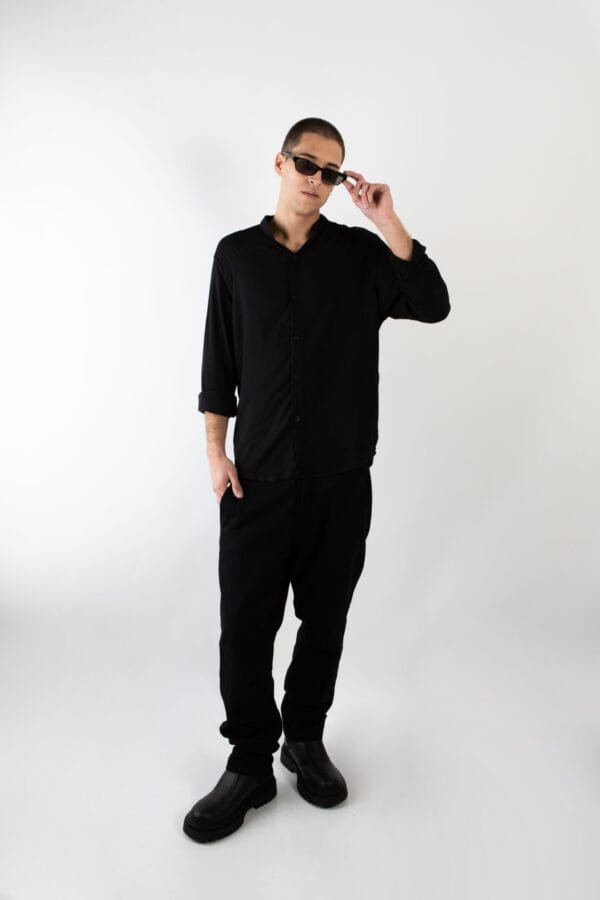 Camisa lino cuello mao