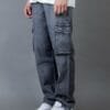 Jeans cargo gris gastado