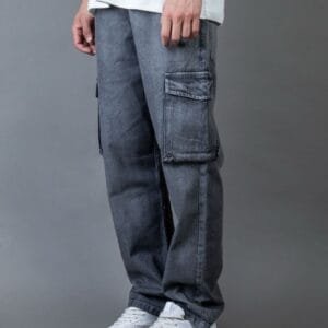 Jeans cargo gris gastado